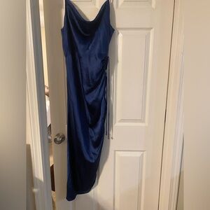 Beautiful NEW Navy Satin slip dress from Fashion Nova